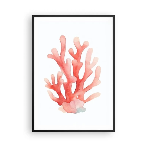 Poster in een zwarte lijst - Koraalkleurig koraal - 70x100 cm