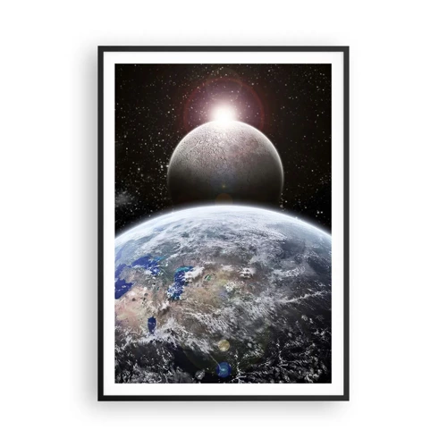 Poster in een zwarte lijst - Kosmisch landschap - zonsopgang - 70x100 cm