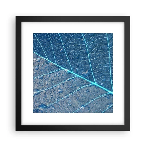 Poster in een zwarte lijst - Leven in blauw - 30x30 cm