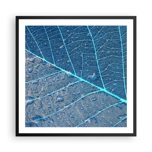 Poster in een zwarte lijst - Leven in blauw - 60x60 cm