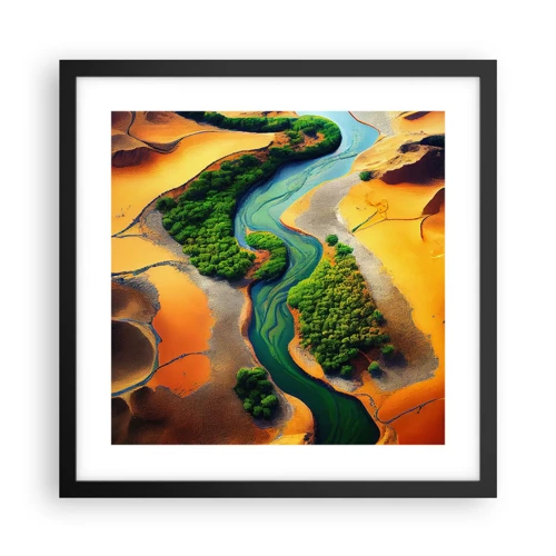 Poster in een zwarte lijst - Levengevende rivier - 40x40 cm