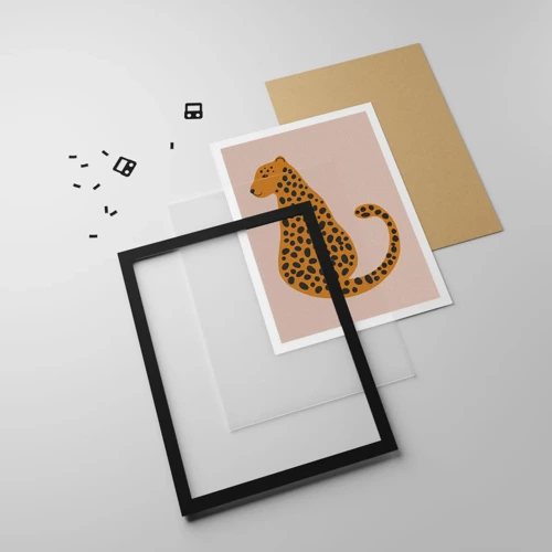 Poster in een zwarte lijst - Luipaardprint is een modieus print - 70x100 cm