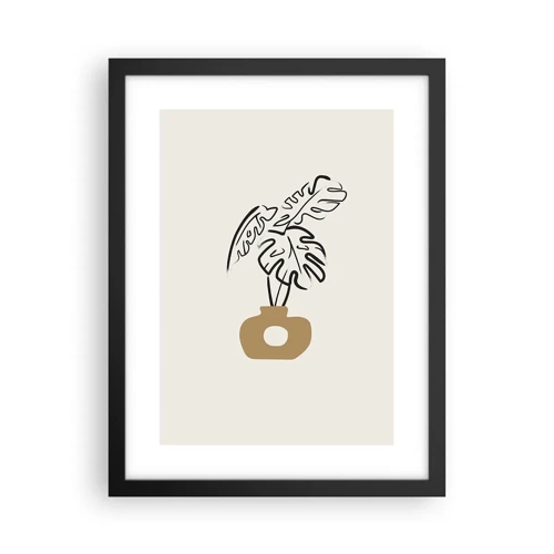 Poster in een zwarte lijst - Monstera – huisdecoratie - 30x40 cm