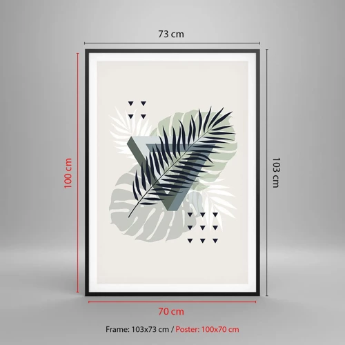 Poster in een zwarte lijst - Natuur en geometrie - twee orden? - 70x100 cm