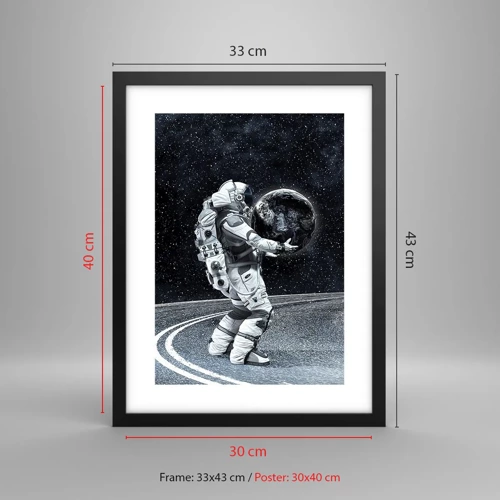 Poster in een zwarte lijst - Op de Melkweg - 30x40 cm
