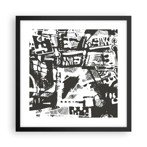 Poster in een zwarte lijst - Orde of chaos? - 40x40 cm