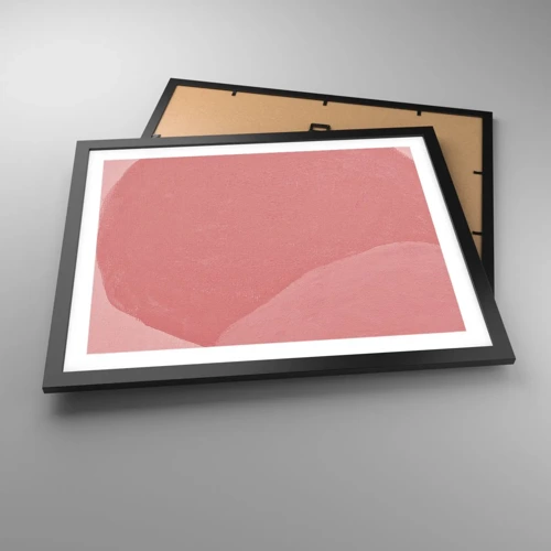 Poster in een zwarte lijst - Organische compositie in roze - 50x40 cm