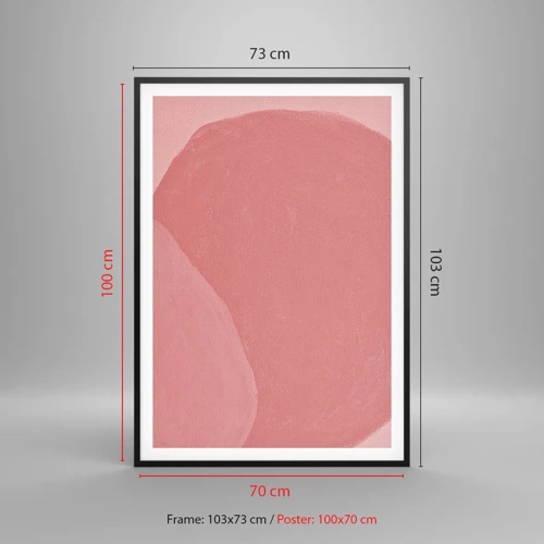 Poster in een zwarte lijst - Organische compositie in roze - 70x100 cm