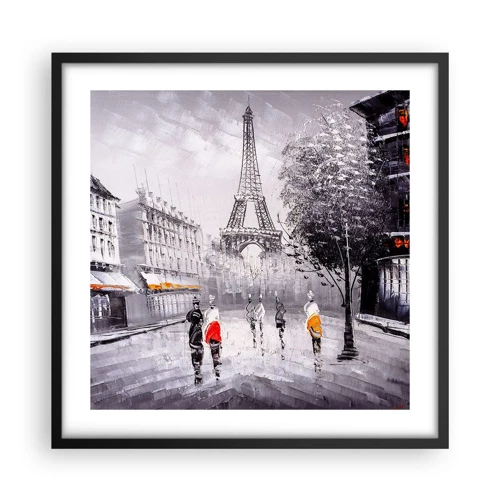 Poster in een zwarte lijst - Parijs wandeling - 50x50 cm