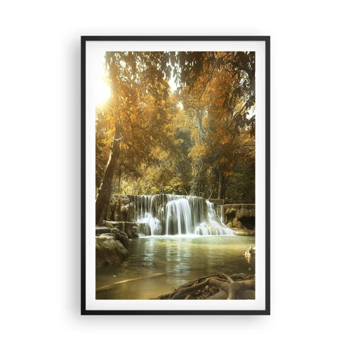 Poster in een zwarte lijst - Park cascade - 61x91 cm