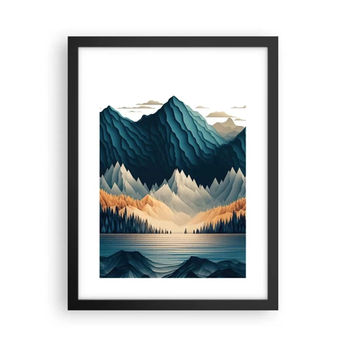 Poster in een zwarte lijst - Perfect berglandschap - 30x40 cm