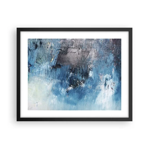 Poster in een zwarte lijst - Rhapsody in Blauw - 50x40 cm