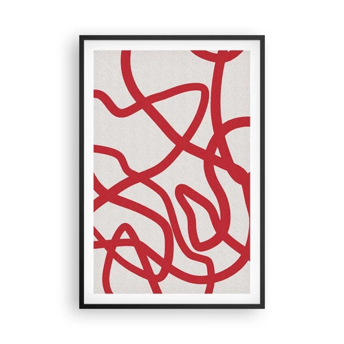 Poster in een zwarte lijst - Rood op wit - 61x91 cm