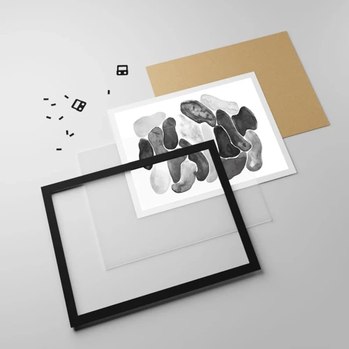 Poster in een zwarte lijst - Rotsachtige abstractie - 70x50 cm