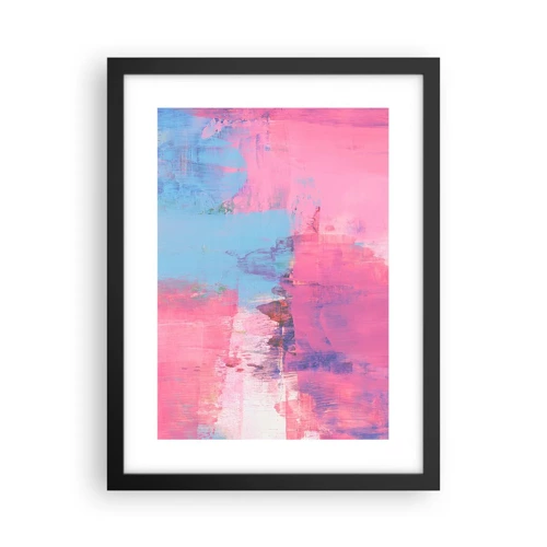 Poster in een zwarte lijst - Roze, blauw en een vleugje licht - 30x40 cm