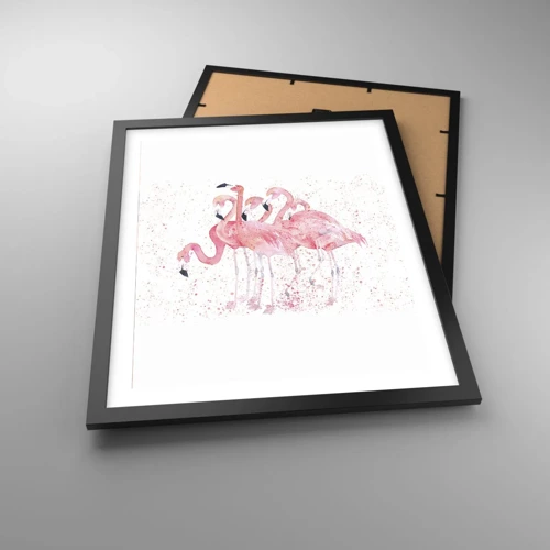 Poster in een zwarte lijst - Roze ensemble - 40x50 cm