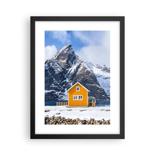 Poster in een zwarte lijst - Scandinavische vakanties - 30x40 cm