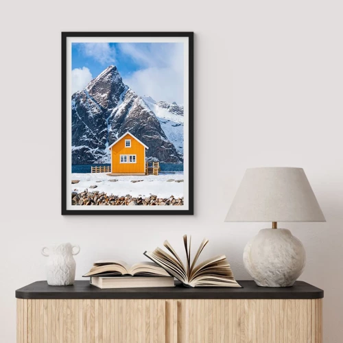 Poster in een zwarte lijst - Scandinavische vakanties - 30x40 cm