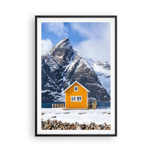 Poster in een zwarte lijst - Scandinavische vakanties - 61x91 cm