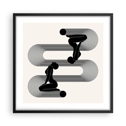 Poster in een zwarte lijst - Sensuele symmetrie - 50x50 cm