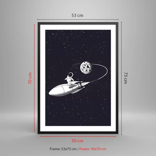 Poster in een zwarte lijst - Spacesurfer - 50x70 cm