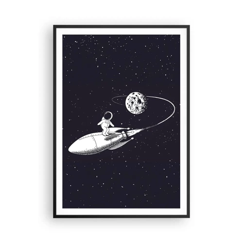 Poster in een zwarte lijst - Spacesurfer - 70x100 cm