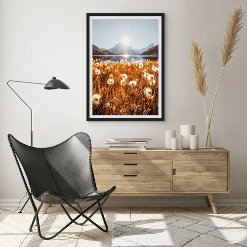 Poster in een zwarte lijst - Steenhardheid, graszachtheid - 50x70 cm