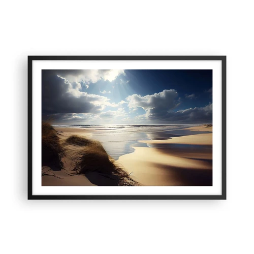 Poster in een zwarte lijst - Strand, wild strand - 70x50 cm