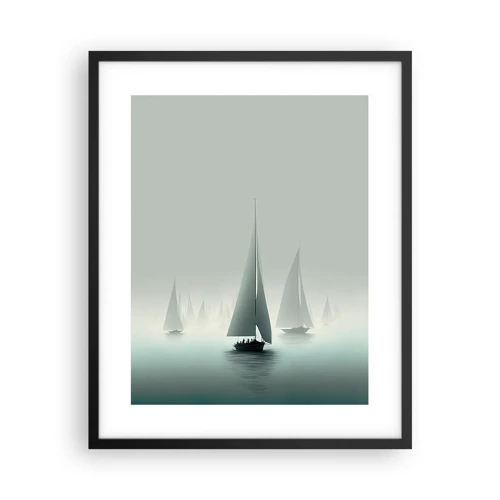 Poster in een zwarte lijst - Van mist gebouwd - 40x50 cm