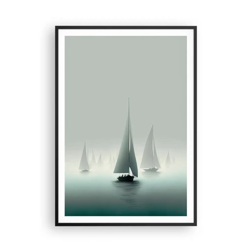 Poster in een zwarte lijst - Van mist gebouwd - 70x100 cm