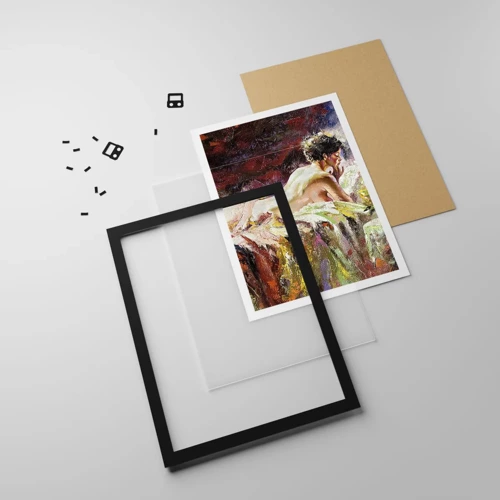 Poster in een zwarte lijst - Venus in gedachten - 50x70 cm