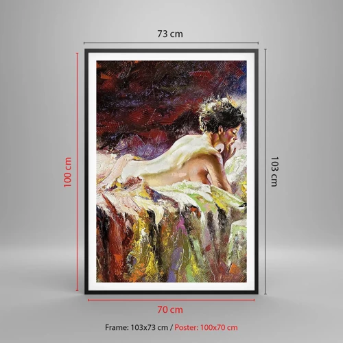 Poster in een zwarte lijst - Venus in gedachten - 70x100 cm