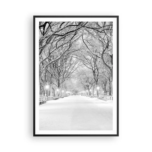 Poster in een zwarte lijst - Vier seizoenen - winter - 70x100 cm
