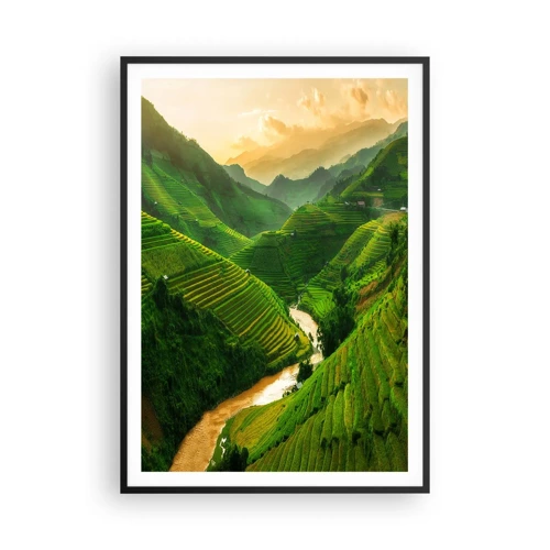 Poster in een zwarte lijst - Vietnamese vallei - 70x100 cm
