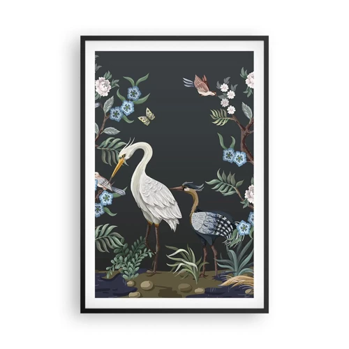 Poster in een zwarte lijst - Vogelparade - 61x91 cm