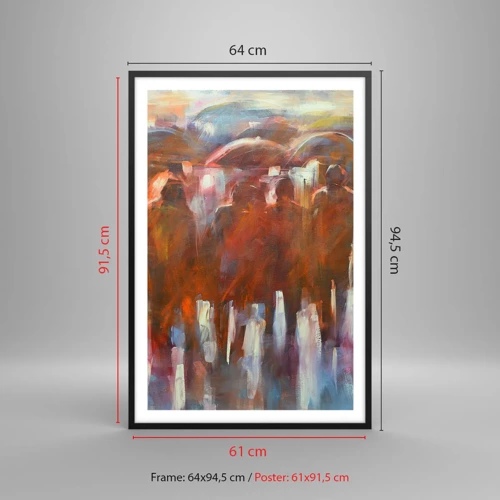 Poster in een zwarte lijst - Zelfs bij regen en mist - 61x91 cm