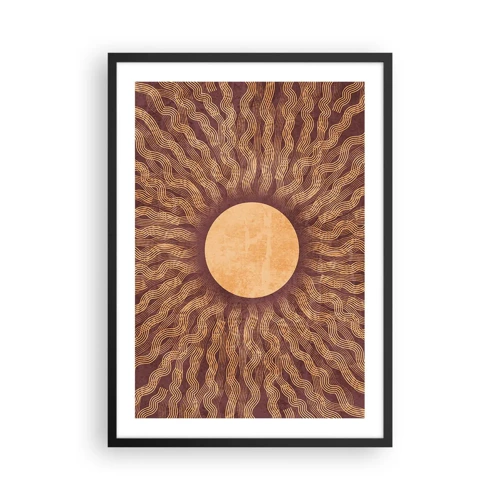 Poster in een zwarte lijst - Zon icoon - 50x70 cm