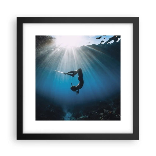 Poster in een zwarte lijst - onderwaterdans - 30x30 cm