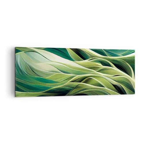 Schilderen op canvas - Abstract groen spel - 140x50 cm