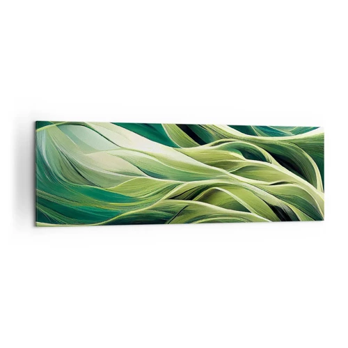 Schilderen op canvas - Abstract groen spel - 160x50 cm