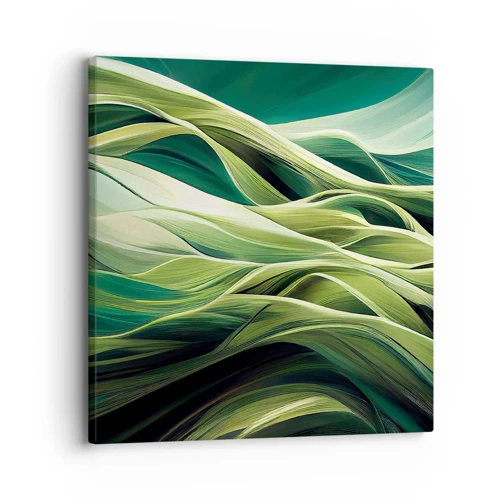 Schilderen op canvas - Abstract groen spel - 30x30 cm