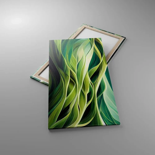 Schilderen op canvas - Abstract groen spel - 65x120 cm