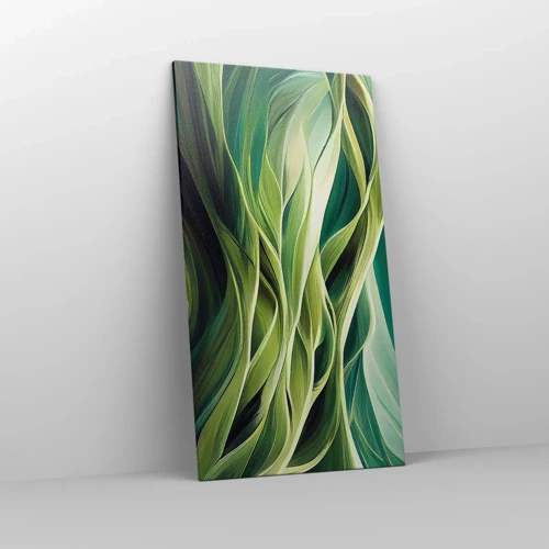 Schilderen op canvas - Abstract groen spel - 65x120 cm