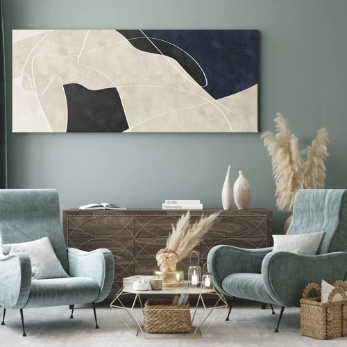 Schilderen op canvas - Abstracte compositie – kleurcontrast - 100x40 cm