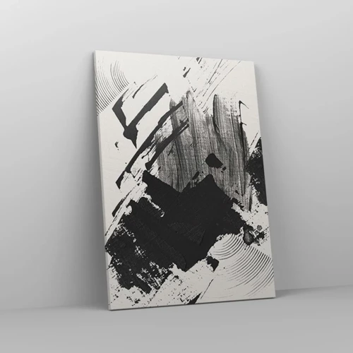 Schilderen op canvas - Abstractie – expressie van zwart - 50x70 cm