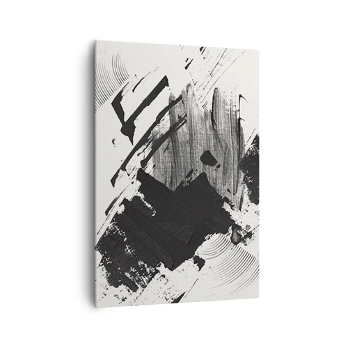 Schilderen op canvas - Abstractie – expressie van zwart - 70x100 cm