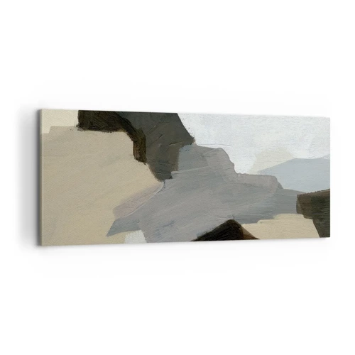 Schilderen op canvas - Abstractie: het kruispunt van grijs - 100x40 cm