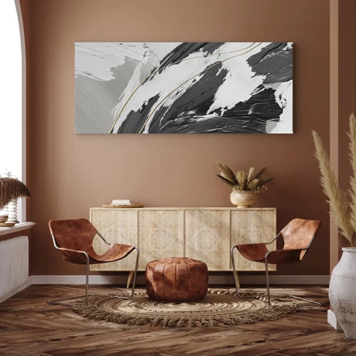 Schilderen op canvas - Abstractie op grote schaal - 100x40 cm