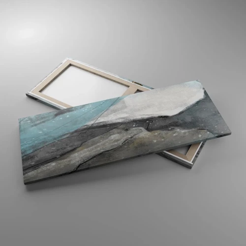 Schilderen op canvas - Abstractie: rotsen en ijs - 100x40 cm