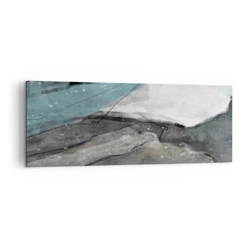 Schilderen op canvas - Abstractie: rotsen en ijs - 140x50 cm